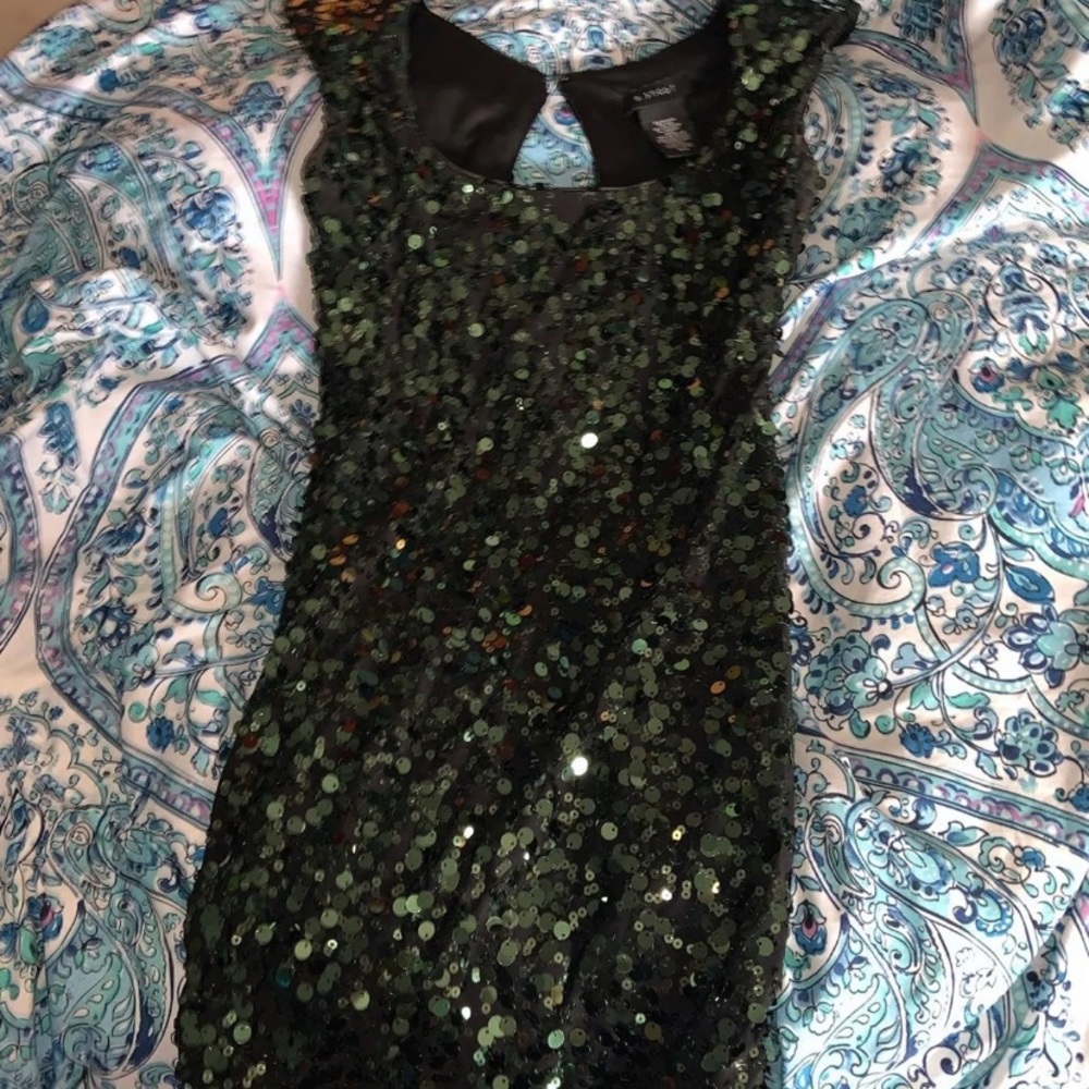 Green sequin dress
